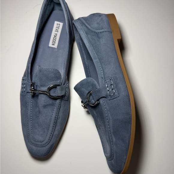 Steve Madden Blue Suede Horsebit Loafers Womens Size 10 NWOT - Picture 8 of 10